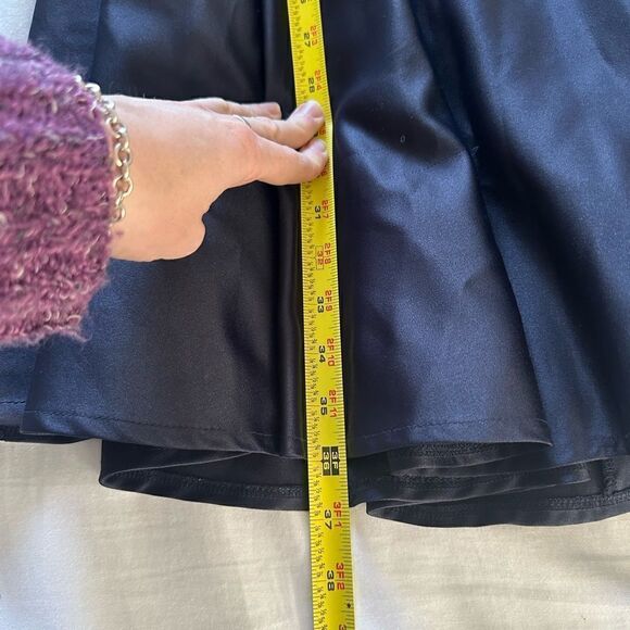 Morilee Madeline Lace and Satin Bridesmaid Dress with V-Back Navy Blue 8 - Picture 6 of 8